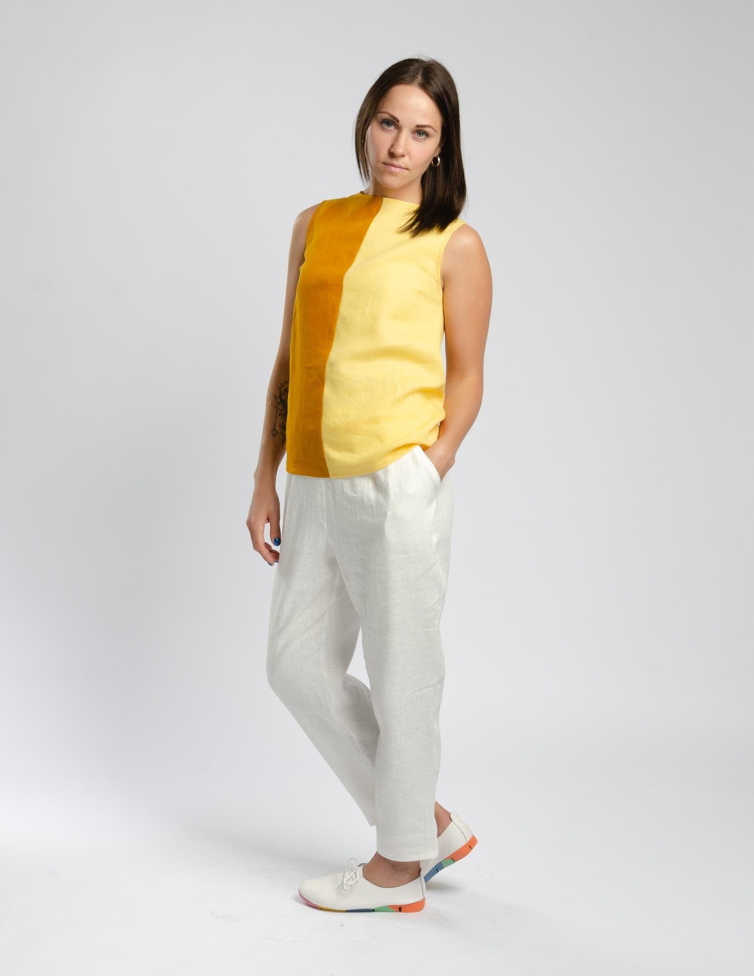 ERICA Linen top | Mustard/yellow