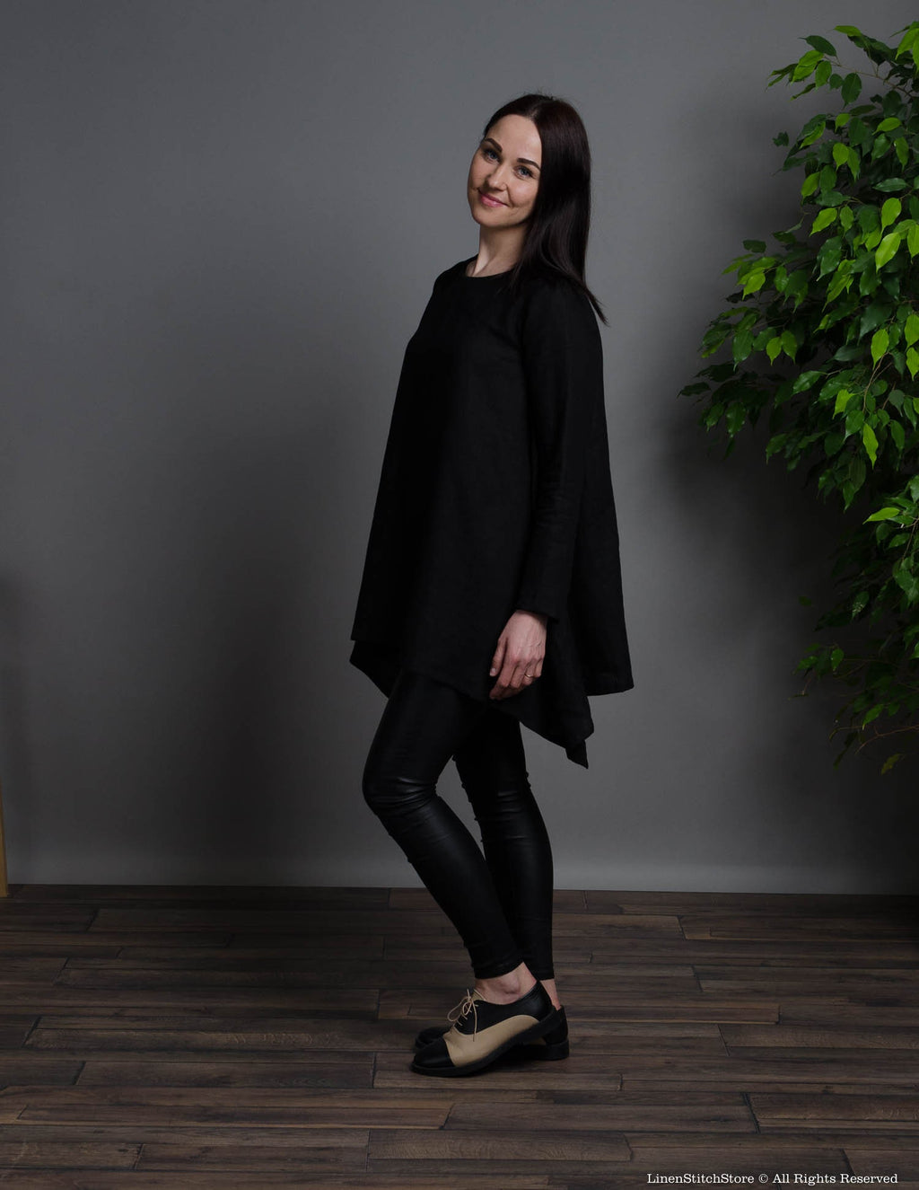 AURORA Linen tunic | Black