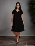 KIMBERLY Linen dress | Black