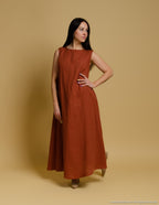 REBECA Linen dress | Hazelnut brown