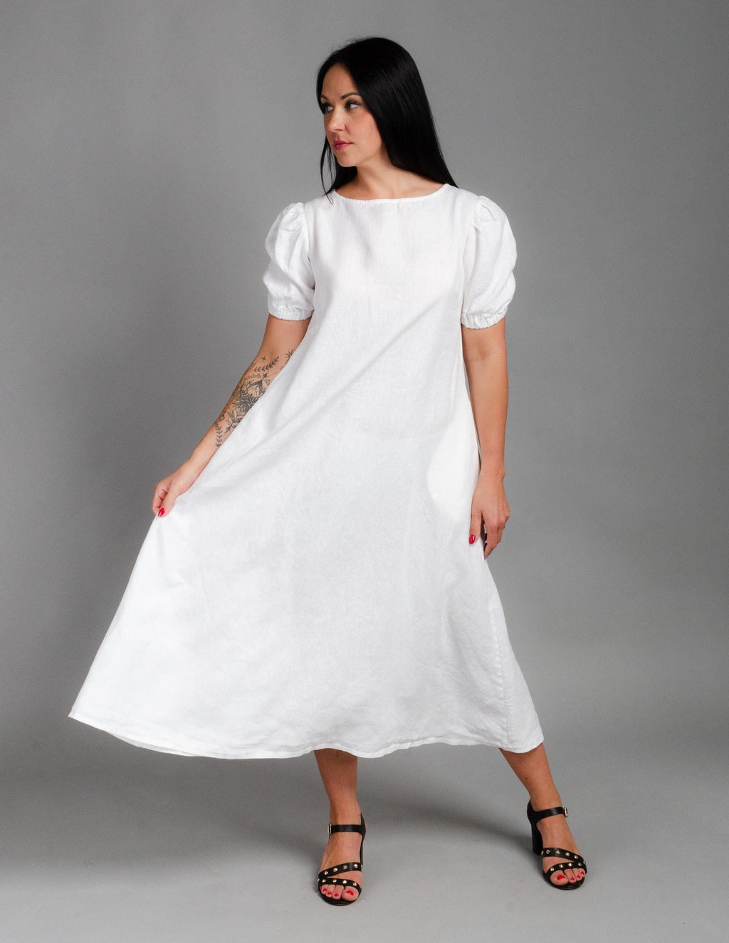 LOVE long linen dress | White
