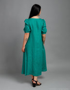 LOVE long linen dress | Emerald green