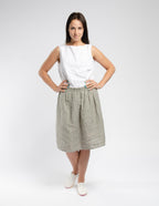 LILIA Linen skirt | Grey stripes