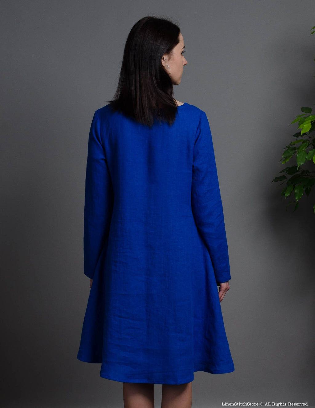 VERONICA Linen dress | Deep blue