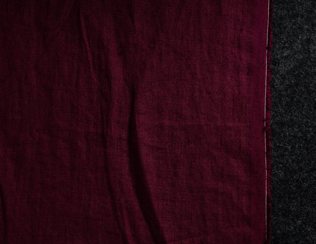 Marsala medium weight linen fabric supply