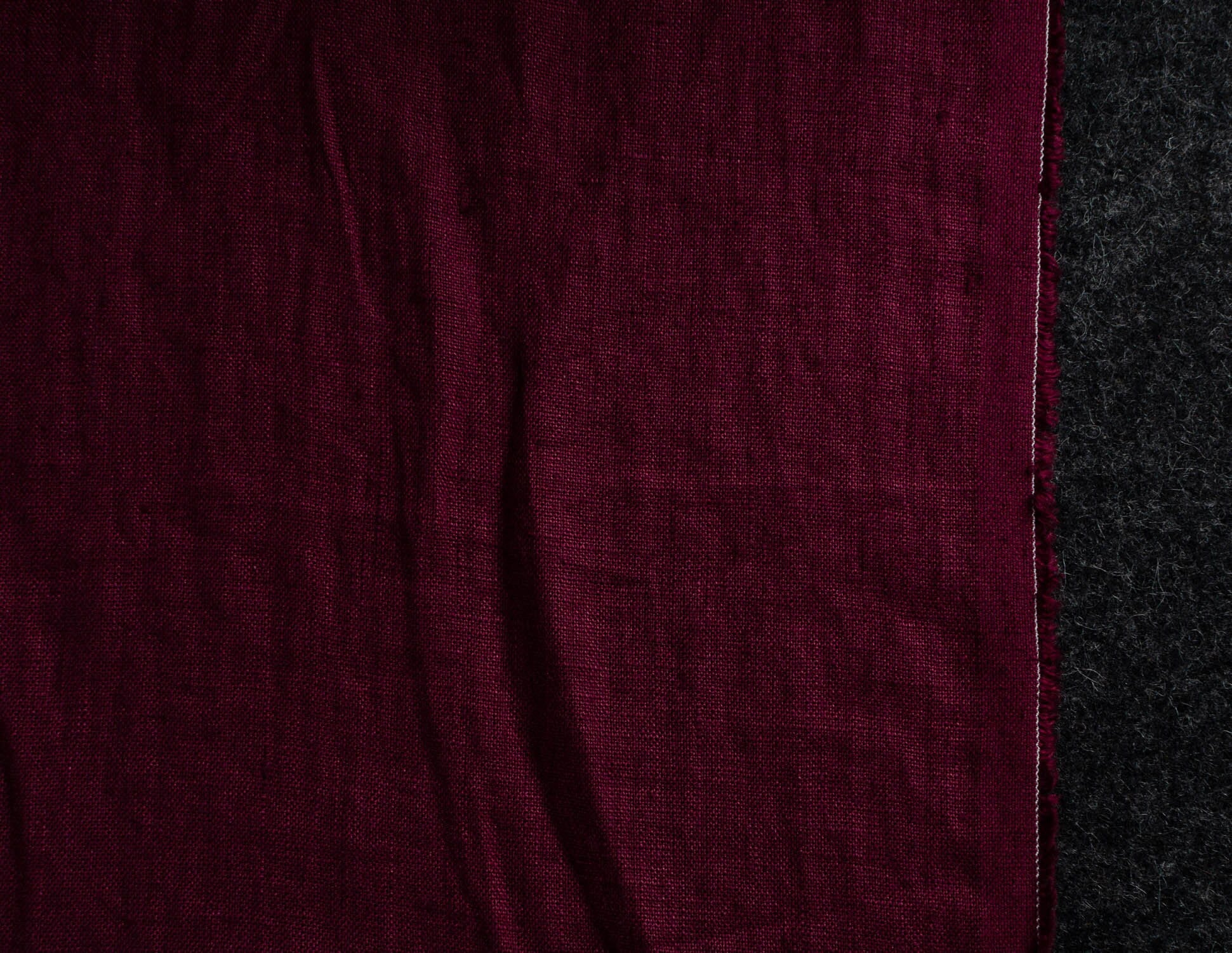Marsala medium weight linen fabric supply