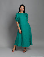 LOVE long linen dress | Emerald green