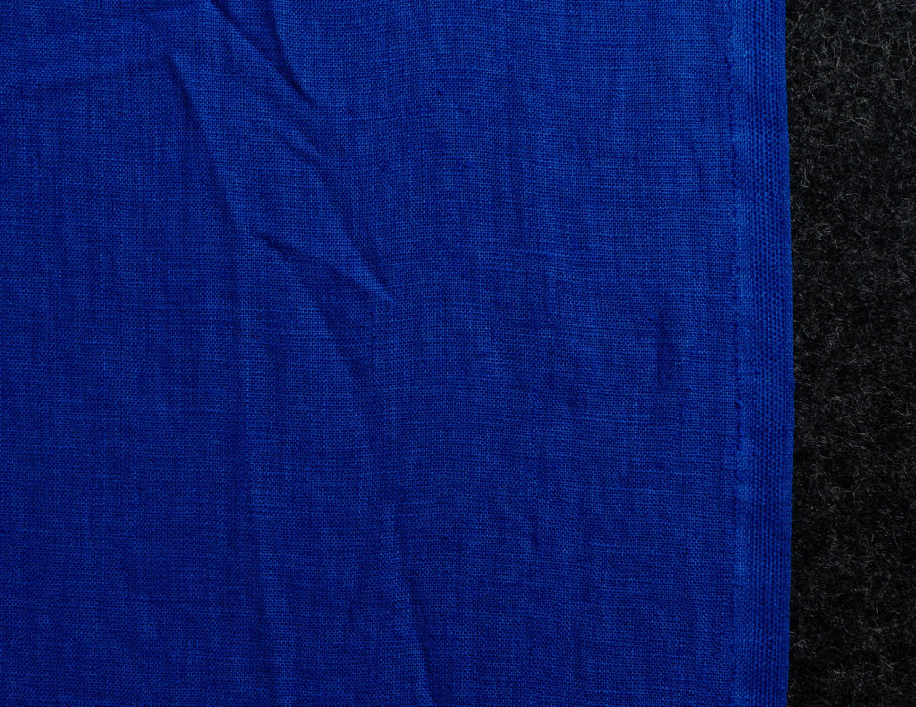 Deep blue medium weight linen fabric