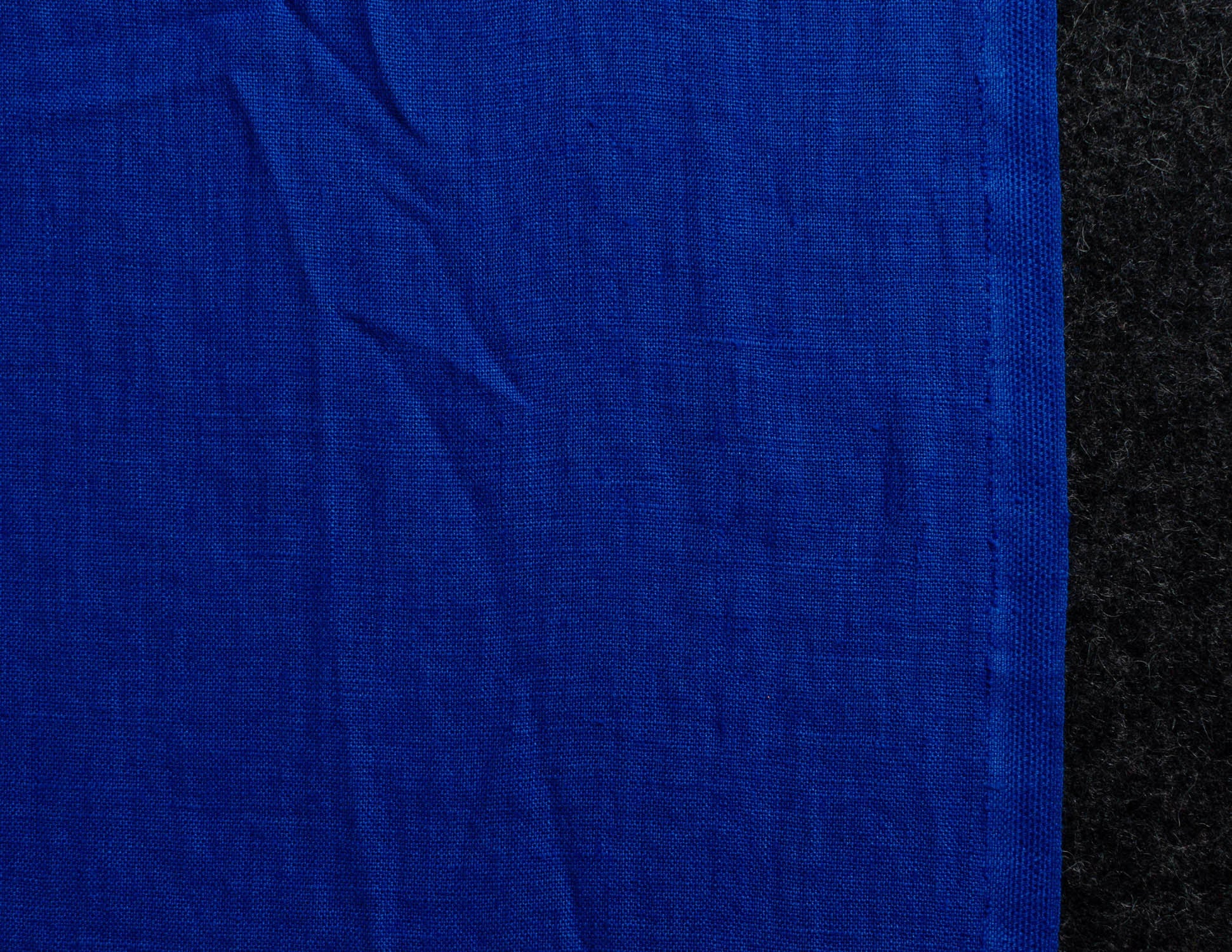 Deep blue medium weight linen fabric