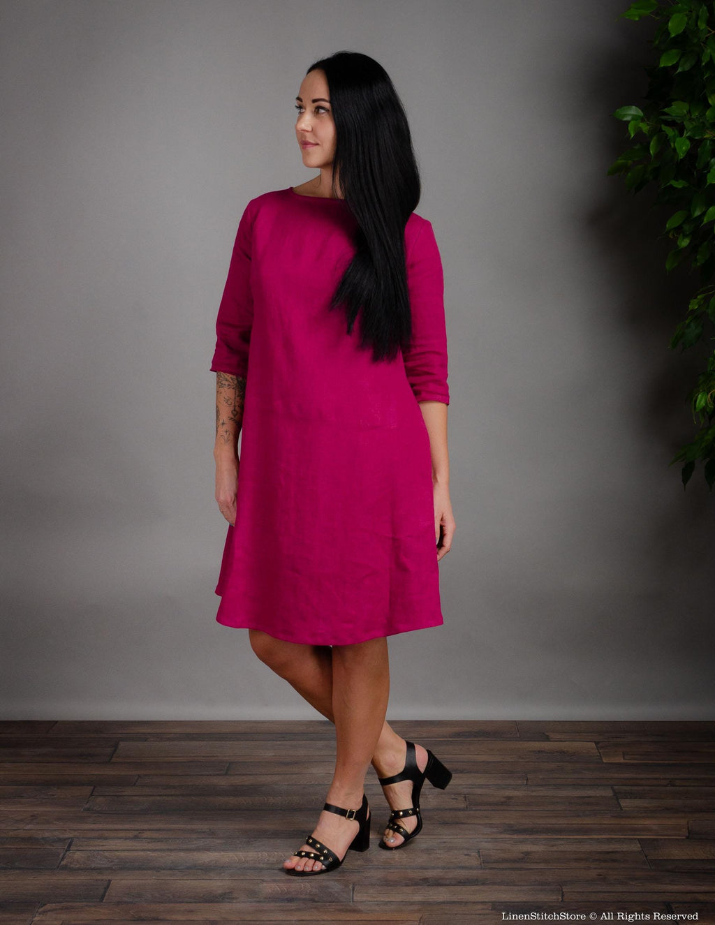 BARBARA Linen dress | Rose